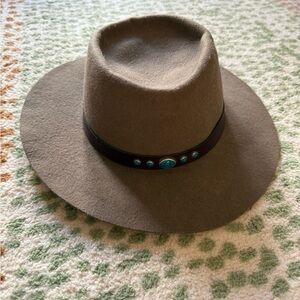 WEBSTER HATS USA BEE HAT CO COWBOW WESTERN 100% WOOL Faux TURQUOISE STONES XL